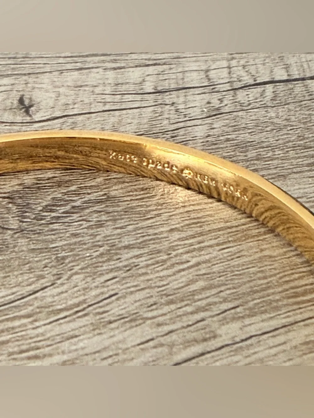 Kate Spade New York “Take A Bow” Black Enamel Gold Plated Bow Bangle Bracelet - Picture 2 of 4